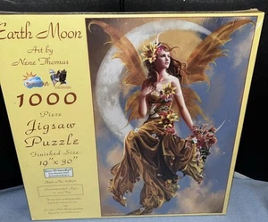 SunsOut Jigsaw Puzzle Art By Nene Thomas Earth Moon 1000 pc 19x30 New Free Ship - Picture 1 of 4