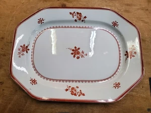 Copeland Spode England Platter, 16-3/8 inch, Gloucester Red and White Floral - Picture 1 of 11