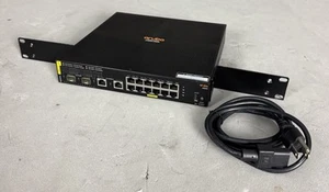 HP Aruba 6000 12G 2G/2SFP 139W 12-Port Gigabit PoE Network Switch R8N89A + Ears - Photo 1/15