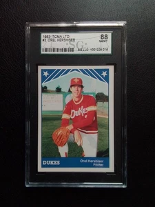 1983 Tcma Albuquerque Dukes Orel Hershiser Sgc 8 88 #3 Minor League Rookie Pop 5 - Bild 1 von 4