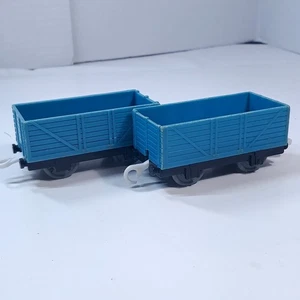 Thomas & friends Train SET 2 Sodor Blue Cargo Car Trackmaster Tender Pull Along - Picture 1 of 11