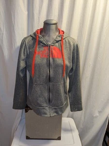 Felpa con cappuccio e zip intera The North Face logo grigio donna taglia large - Foto 1 di 9