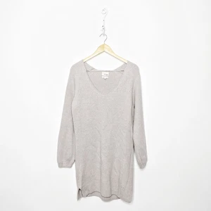 WILFRED FREE Wolter Sweater Waffle knit V neck sweater Heather Birch WOMENS M - Picture 1 of 7