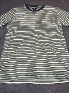 Camiseta Volcom Bolsillo a Rayas Para Hombres S Camisa de Skate Surf Verde Azul Crema RN29745 - Imagen 1 de 14