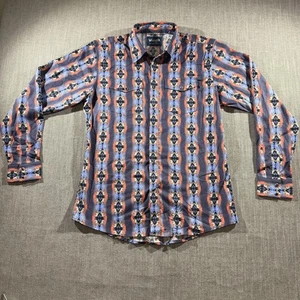 Wrangler Hemd Herren 2XL Aztec Southwestern Pearl Snap Western Rodeo Brush Popper - Bild 1 von 8
