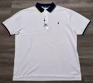 NEW Polo Ralph Lauren Men's Size 3XLT White Mesh Short Sleeve Polo Shirt TALL - Picture 1 of 10