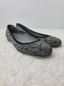 Stuart Weitzman Womens Ballet Flat Size 7 Studded Black Suede Shoes   - Picture 1 of 11