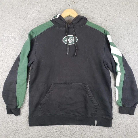 Reebok New York Jets Faded Green Football Hoodie Sweatshirt Men’s Size Medium Cover