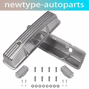 Cubierta de válvula alta de aluminio pulido con aletas para bloque pequeño Chevy327 350 400 58-86 - Imagen 1 de 6