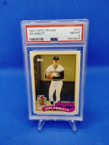 1989 Topps TIFFANY #573 Jim Abbott California Angels PSA 8
