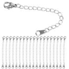 20Pcs Jewelry Chain Extenders with Lobster Clasps - Stainless Steel