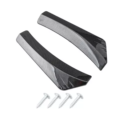 Car Rear Bumper Side Skirt Carbon Fiber Look Spoiler Lip Splitter Diffuser 2Pcs - Image 1 of 4