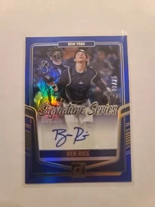 2024 Donruss Signature Series Autograph Ben Rice RC #SS-BR Blue 39/75 NY Yankees - Picture 1 of 2