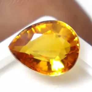 Zaffiro Fanta Arancio Naturale Non Trattato 6,15 Ct Taglio Gemma Certificato GIE 854 - Foto 1 di 8