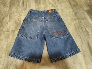 vtg U JEANS denim jean shorts sz 12 tag hip hop skater raver y2k Baggy Womens - Picture 1 of 22