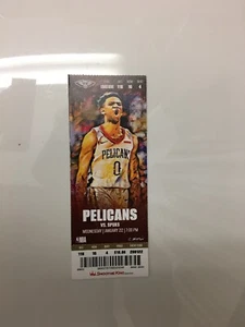 Zion Williamson NBA Debut Ticket Stub Mint New Orleans Pelicans 1/22/20 Season - Picture 1 of 3