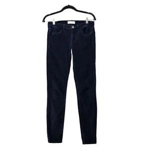 Madewell Corduroy Skinny Pants Womens Size 26x32 (26x31) Dark Blue Low Rise - Picture 1 of 9
