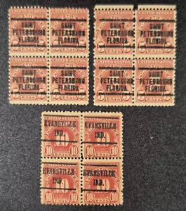 BOB Scott J83, J83, J84 , Block of 4, P-11x10.5 Precancel with a Gap - Picture 1 of 2