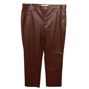 No Boundaries Womens Pants Size 17 Juniors Faux Leather Straight Leg Dressy - Picture 1 of 7
