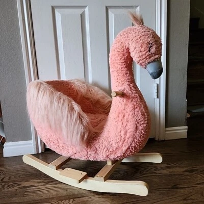 Mecedora Pink Flamingo Aterrizaje Suave Sentado Bebé Balancín Cisne Pájaro Juguete Usado en Excelente Condición Foto 1 de 4