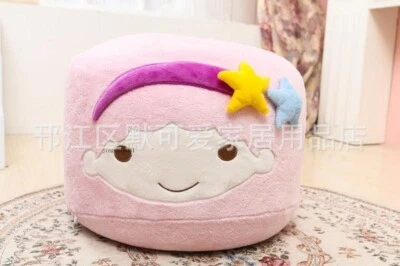 Little Twin Stars Cartoon Round Ottoman Pouf Children Bench Shoe Changing Stool - Image 1 of 4