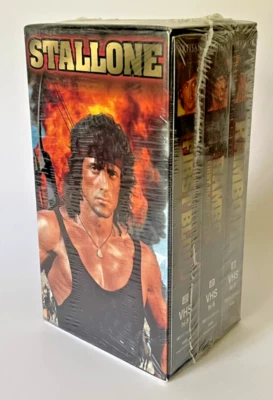 1998 Sly Stallone RAMBO FIRST BLOOD TRILOGY VHS Cassette Tape BOX SET New Sealed - Image 1 of 4