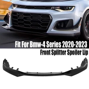 Gloss Black Car Front Lip Splitter Spoiler For BMW 2020-23 G22 G23 G26 M440i i4 - Picture 1 of 10