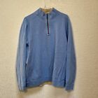 Tommy Bahama Reversible Sweater Men?S Large Blue 1/4 Zip Long Sleeve Pullover