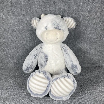 Peluche Aurora Baby 15" Gris Blanco Vaca Peluche Rayas Orejas Pies Suave Lovey Foto 1 de 4