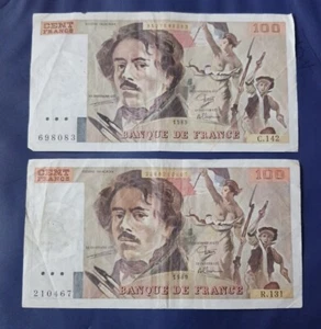 France- 100 Francs- 1989, 2 Banknotes - Picture 1 of 6