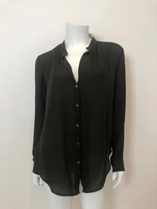 NWT Raquel Allegra Silk Button Up Blouse in Olive Size 2 $495 - Picture 1 of 9