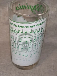 Vintage Hazel Atlas State Virginia Sheet Music Drinking Glass Music Song - Picture 1 of 7