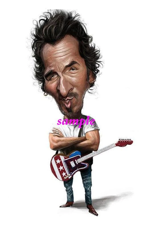 BRUCE SPRINGSTEEN GLOSSY CARTOON MAGNET REFRIGERATOR LOCKER MAN CAVE CHRISTMAS