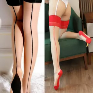 Damen Sexy Klassisch Retro Mode Rückennaht Strümpfe Sexy Overknee Strümpfe - Bild 1 von 12