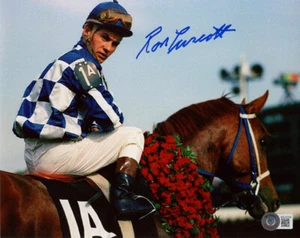 RON TURCOTTE SIGNED 8x10 PHOTO SECRETARIAT HORSE RACING JOCKEY RARE BECKETT BAS - Picture 1 of 2