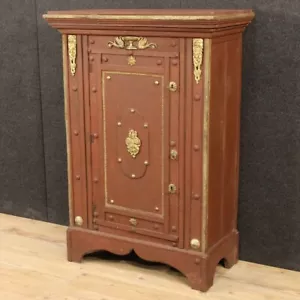 Armadietto italiano stile antico armadio credenza cassaforte legno dipinto - Foto 1 di 12