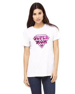 Camiseta Super Mom Damas Estampado Rosa Caliente - Imagen 1 de 5