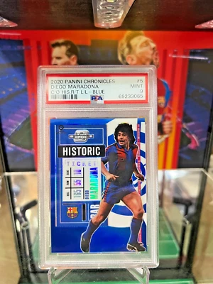 2020 Panini Chronicles Contenders No5 Optic Blue Ticket Diego Maradona /49 PSA 9 - Image 1 of 4