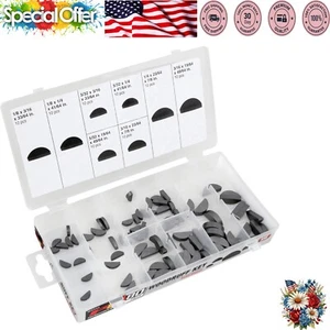 Complete SAE Woodruff Key Assortment: 80 Pieces in Organized Plastic Case - Picture 1 of 2