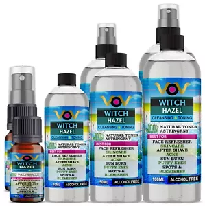 Witch Hazel - Distilled, Pure Natural (Alcohol Free, Skincare, Face Toner) UK - Picture 1 of 8