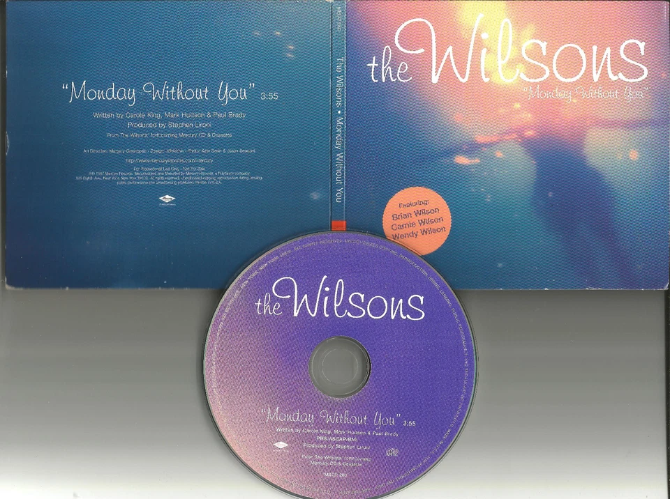 Beach Boys BRIAN WILSON The Wilsons Monday Without you PROMO DJ CD single 1997 — 第 1/1 张图片