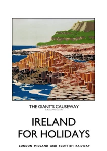 Vintage Giants Causeway Northern Ireland Railway Travel Poster Art A1/A2/A3/A4 - Picture 1 of 1