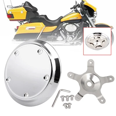 Chrome 5-Bolt Domed Air Cleaner Filter Trim Cover For Harley Fat Boy Road King Foto 1 de 4