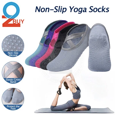 Yoga Socks Non Slip Home Fitness Exercise Pilates Massage Ballet Gym With Grip - image 1 of 4