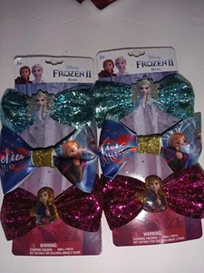 6 PIECE Disney Frozen Elsa Anna Olaf Girls Hair Clips Bows-fast free shipping   - Picture 1 of 4