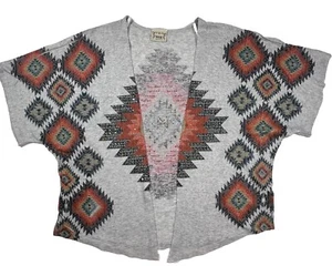 VOCAL Southwest Knit Cardigan Womens Size XL Gray Jewel Studded Dolman Sleeve - Picture 1 of 8