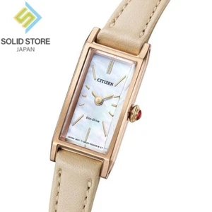 CITIZEN Kii: EG7044-14W Eco-Drive Solar Watch Leather Band MOP Dial 14.3mm - Picture 1 of 11