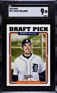 2005 TOPPS JUSTIN VERLANDER RC SGC 9 - Foto 1 di 2