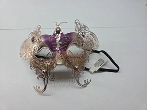 Máscara de mascarada veneciana estilo mariposa - Metal - Halloween - Fiesta - Imagen 1 de 6