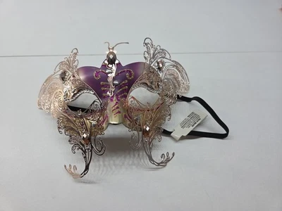 butterfly-style Venetian masquerade mask - Metal - Halloween - Party - Image 1 of 4